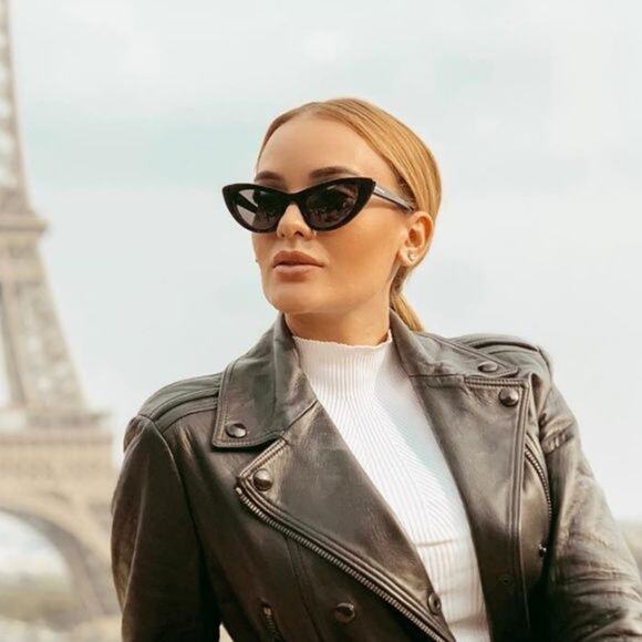 NEW Saint Laurent SL213 Black Lily Cat Eye Sunglasses - Picture 1 of 5